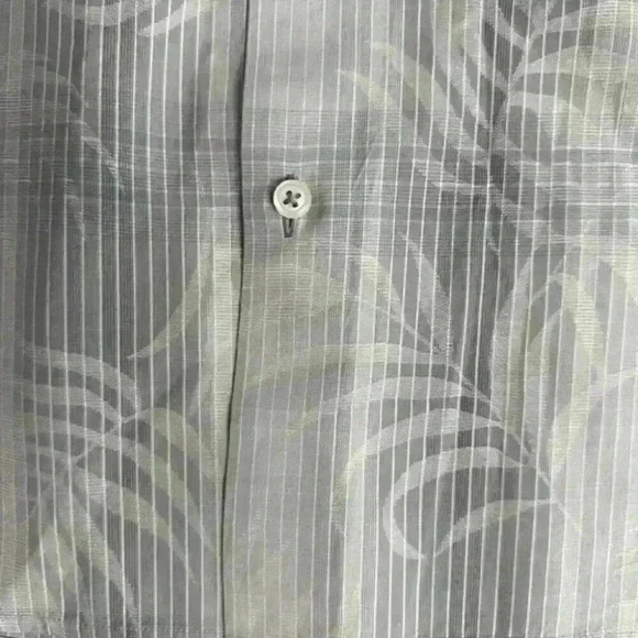 Mens Tommy Bahama Size‎ Large L Gray Floral Pattern Long Sleeved Button Down EUC - Picture 10 of 14